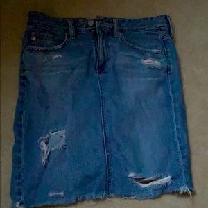 High waisted Jean pencil skirt